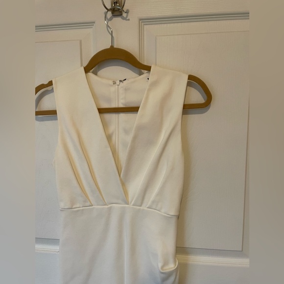 Lulu’s White Front Crossover Plunge Dress - Picture 2 of 6